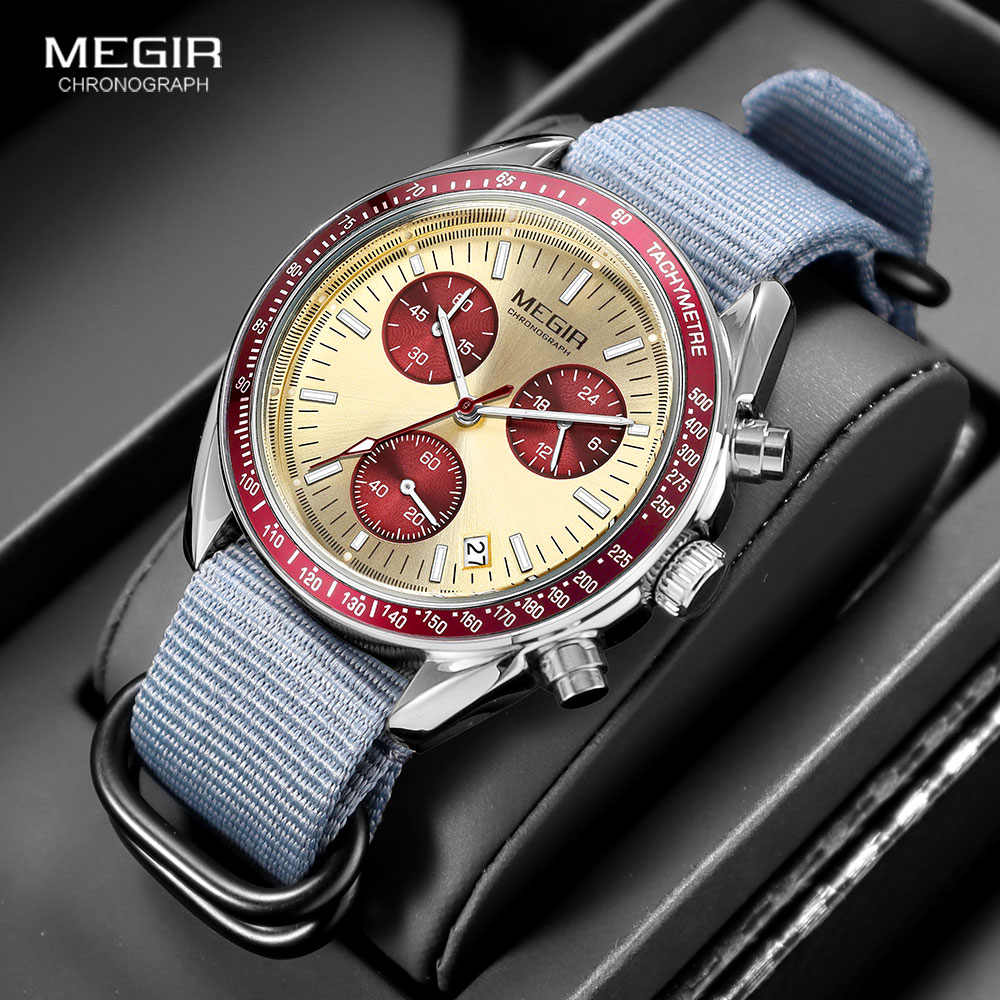 Luxury Watch Green Dial - MEGIR Jam Tangan Kuarsa Olahraga Lampu