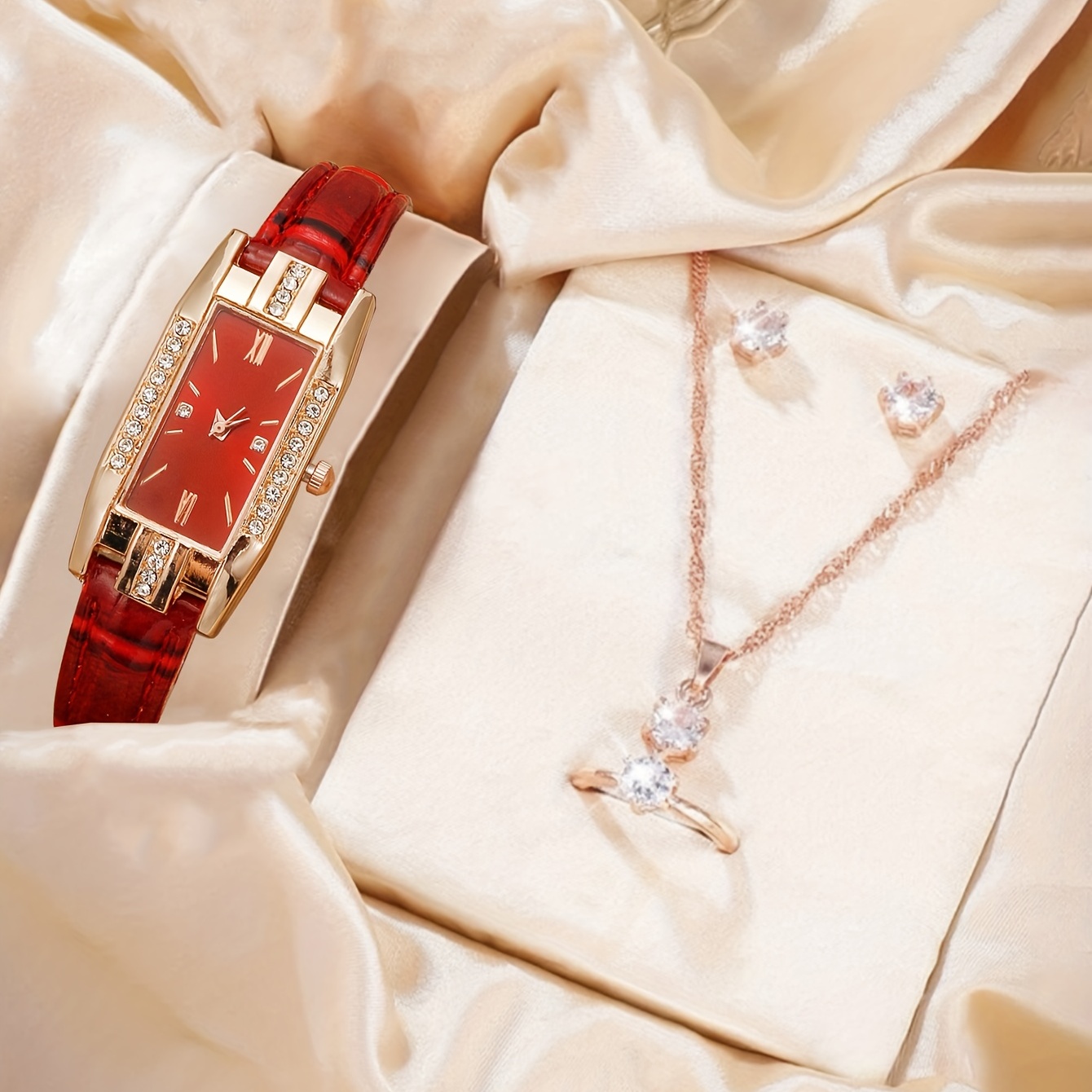 Luxury Watch Gift For Her - Jam Tangan Quartz Berhias Batu Permata