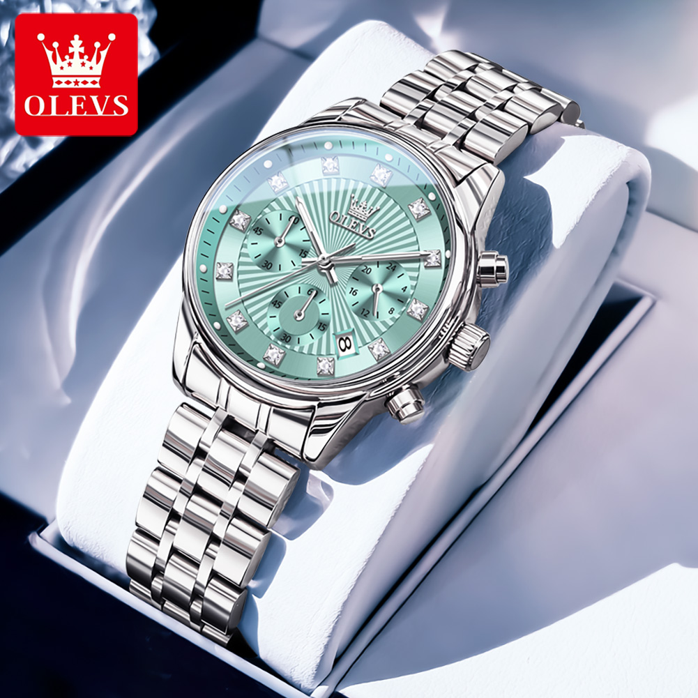 Luxury Watch Green Dial - OLEVS Jam Tangan Wanita Jam Kuarsa