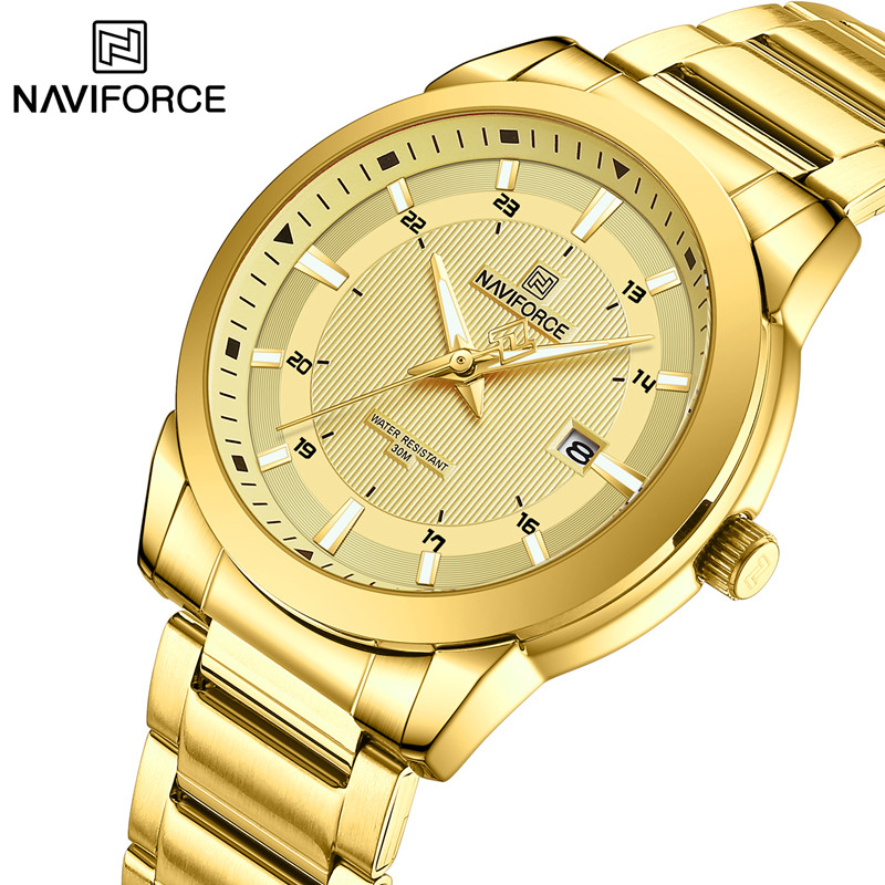 Luxury Watch Green Dial - NAVIFORCE jam tangan kuarsa untuk pria,