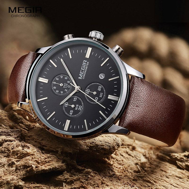 Megir Kuarsa Jam Tangan Pria L - Luxury Watch Green Dial ulasan dan harga