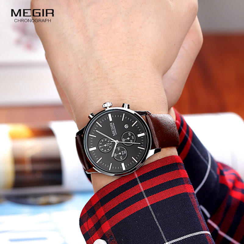 Megir Kuarsa Jam Tangan Pria L - Luxury Watch Green Dial ulasan dan harga