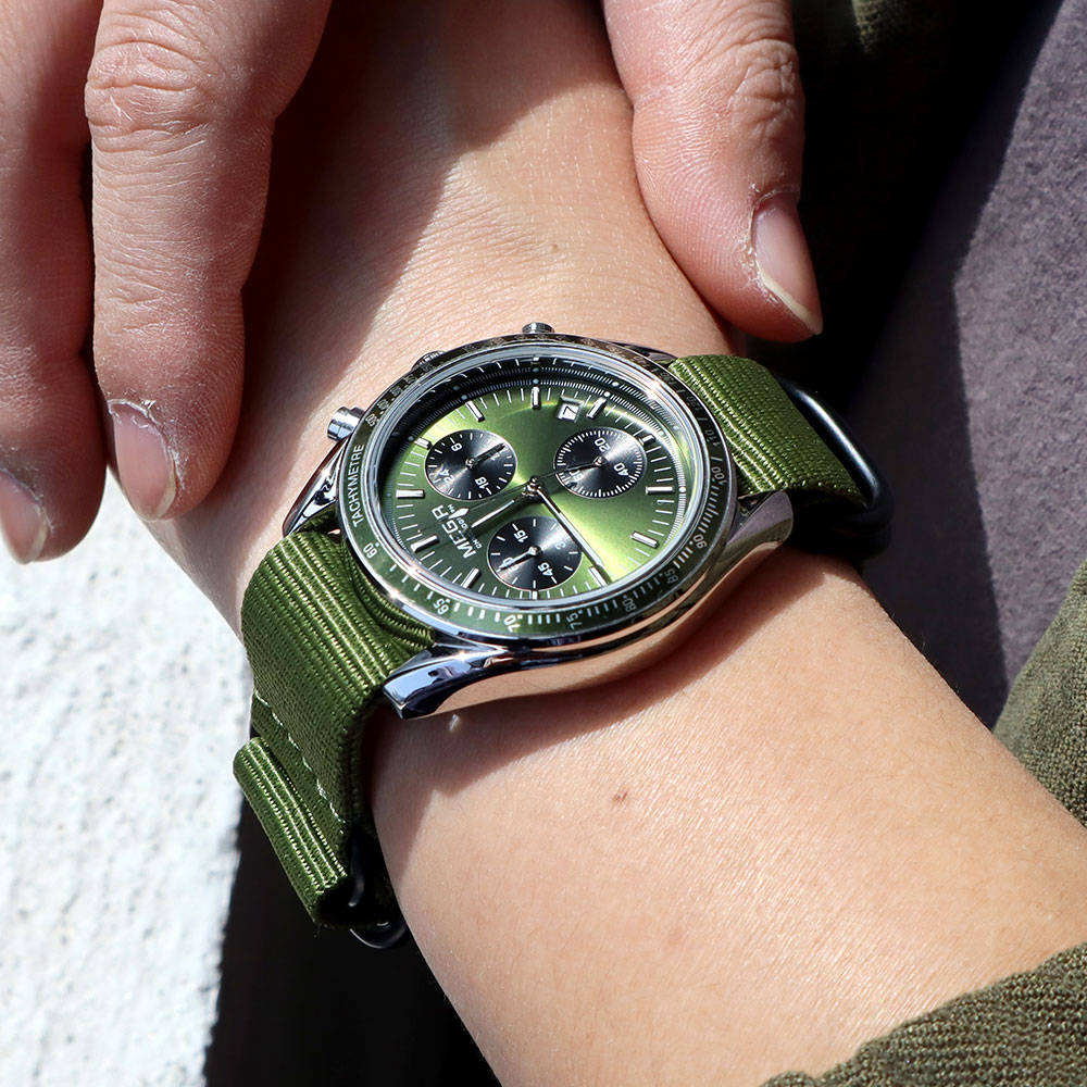MEGIR Jam Tangan Kuarsa Olahra - Luxury Watch Green Dial ulasan dan harga