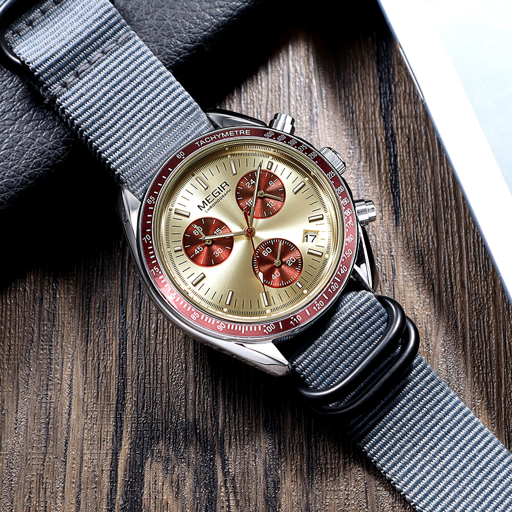 MEGIR Jam Tangan Kuarsa Olahra - Luxury Watch Green Dial ulasan dan harga