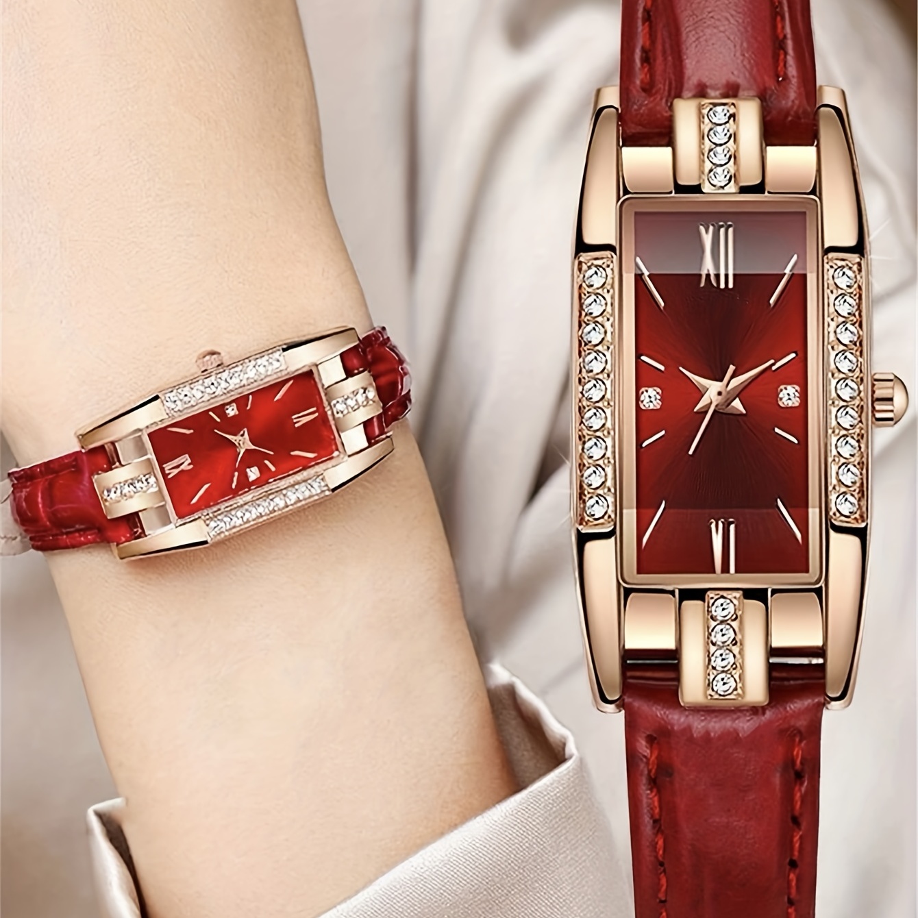 Jam Tangan Quartz Berhias Batu - Luxury Watch Gift For Her ulasan dan harga