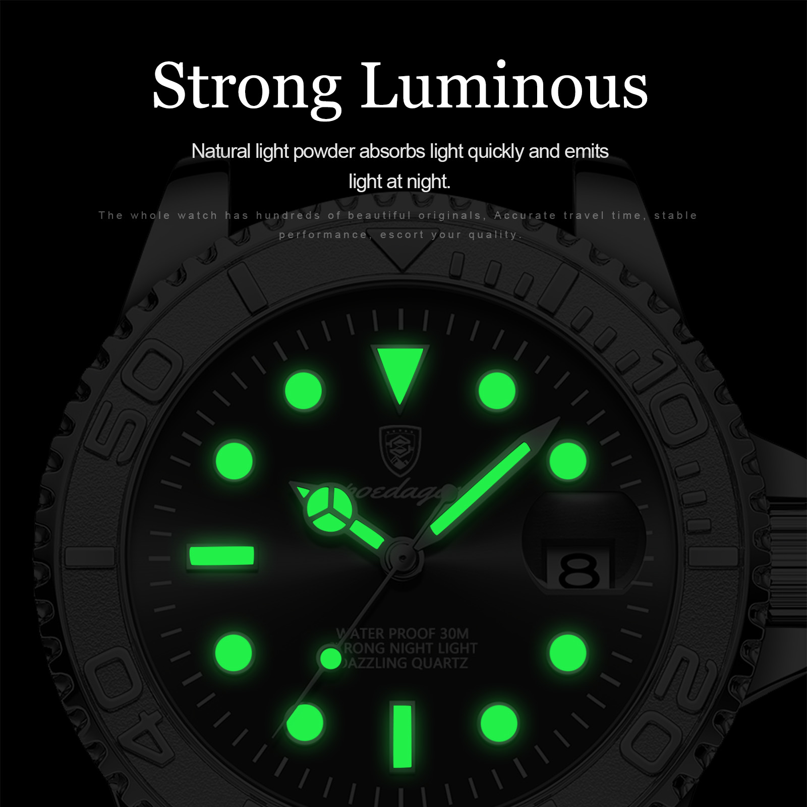 POEDAGAR jam tangan pria, mewa - Luxury Watch Green Dial ulasan dan harga