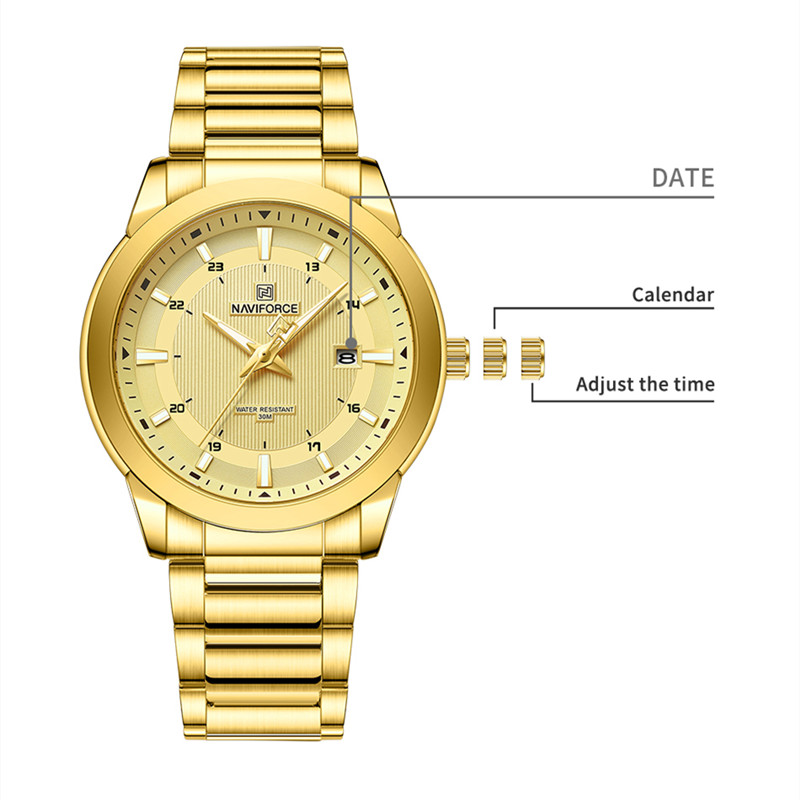 NAVIFORCE jam tangan kuarsa un - Luxury Watch Green Dial ulasan dan harga
